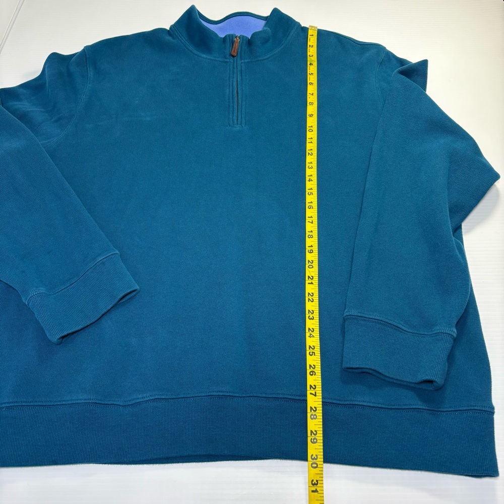 Lands' End Men's Blue Quarter Zip Pullover Sweater SzXXL Preppy Casual Staple - Picture 8 of 12